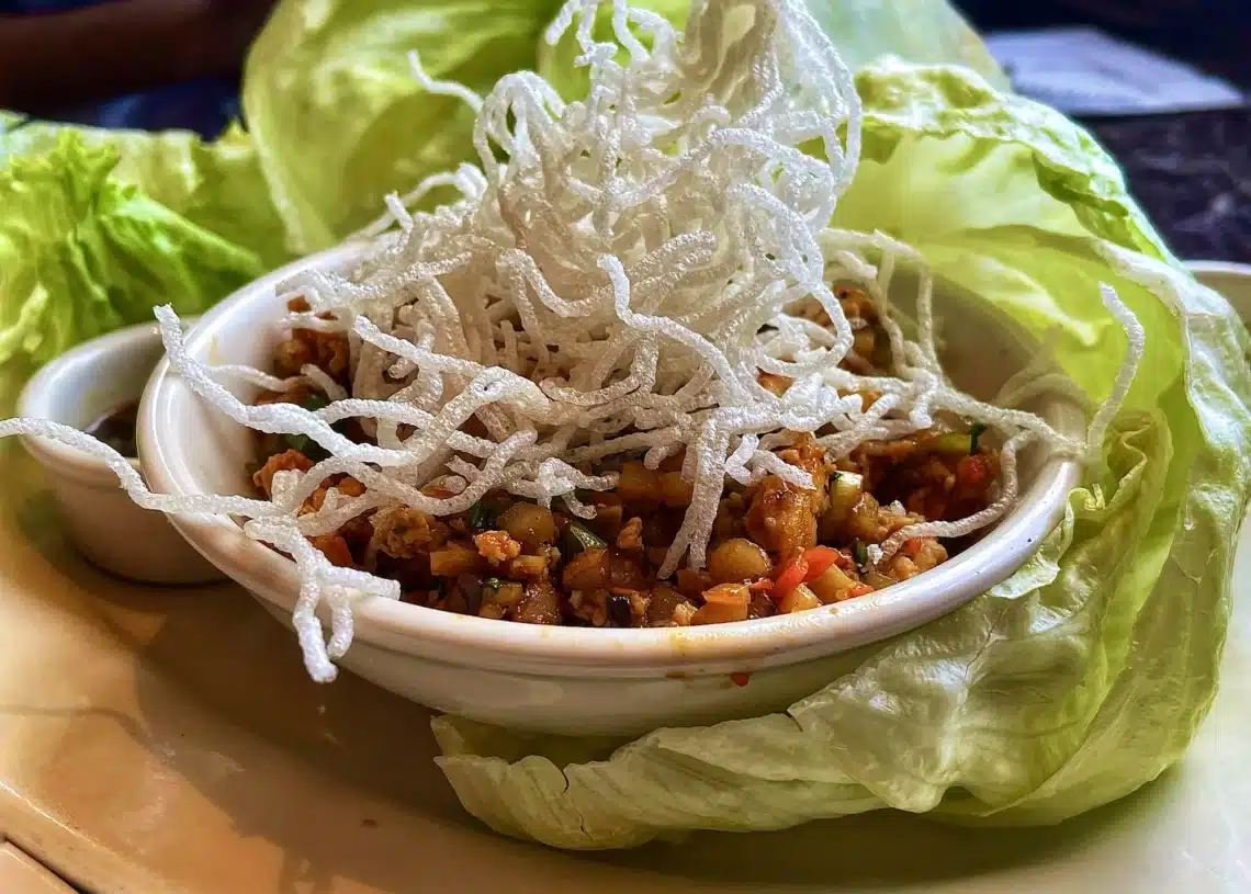 Delicious Chicken Lettuce Wraps With Crispy Chinese Noodles