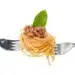 Pasta Spaghetti With Bolognese Sauce On A Fork