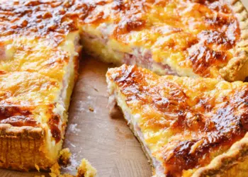 Traditional French Mushroom And Smoked Beef Quiche