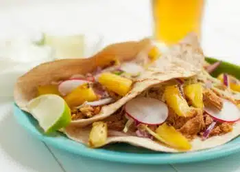 Bbq Pork Tacos With A Slice Of Lime