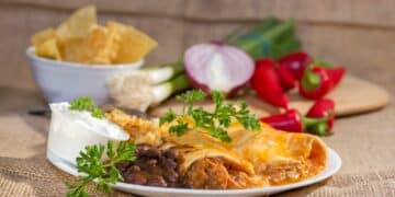 High-Protein Diet Firehouse Enchiladas On A White Plate
