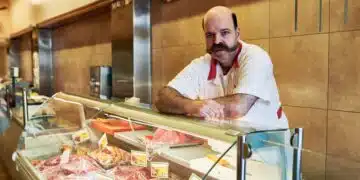 Butcher In His Shop